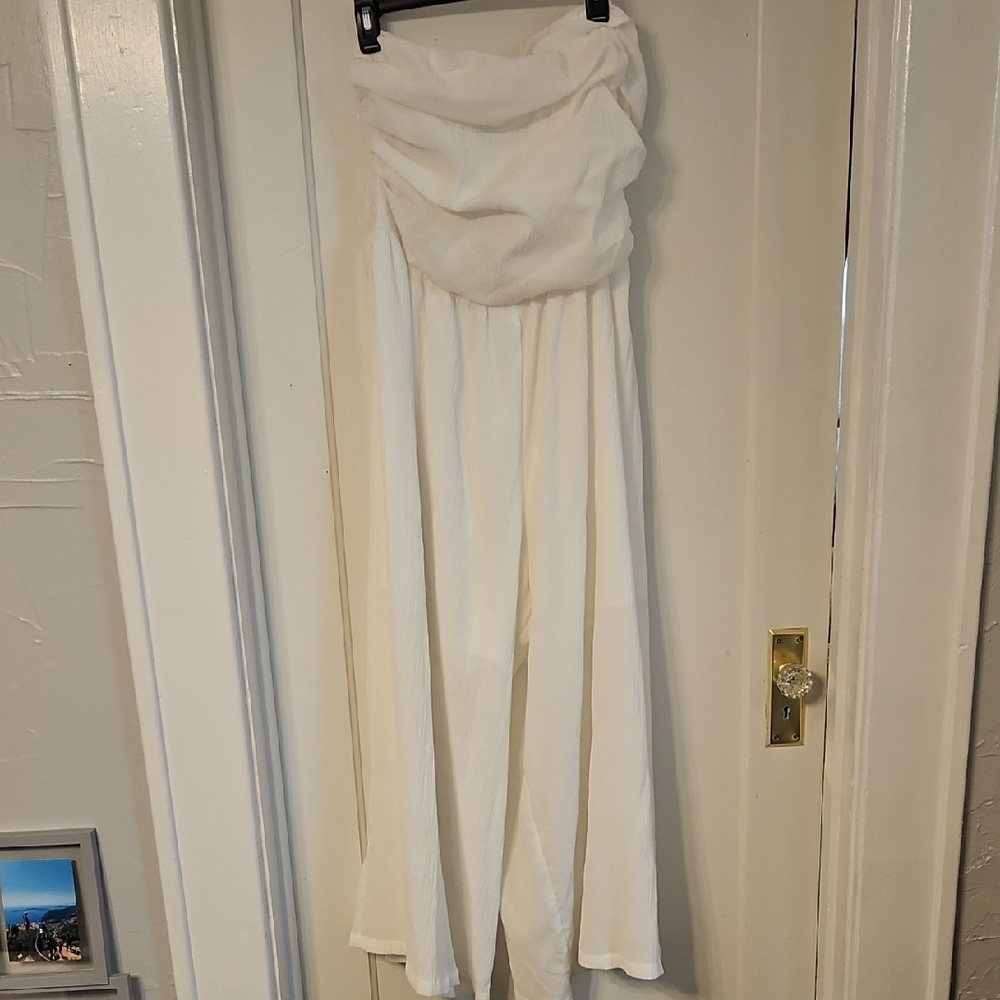 Cider White Wide Leg Jumpsuit